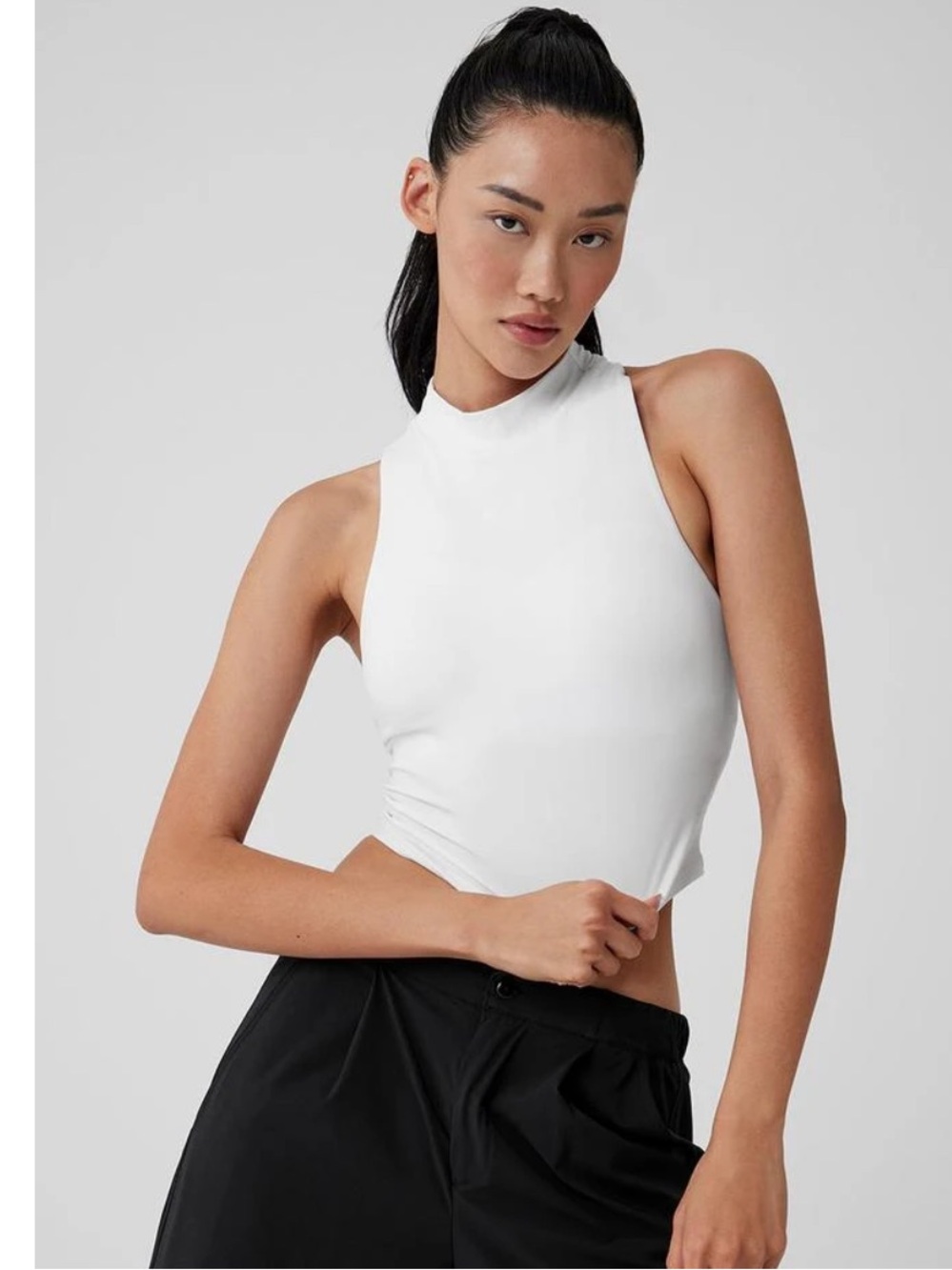 ALO Yoga White ALOSOFT TOP THAT BRA TANK